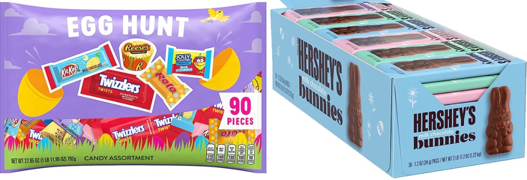 two multipacks of hershey's easter candies