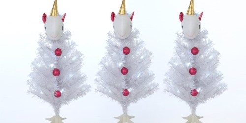 Pre-Lit 24″ Unicorn Christmas Tree Only $5 on Walmart.com (Regularly $17)