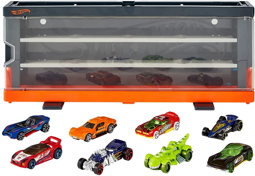 Hot Wheels Interactive Display Case with cars