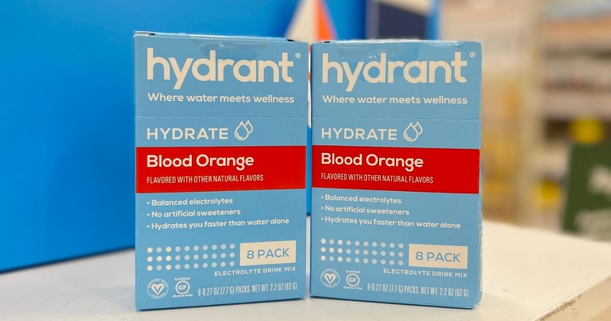 two boxes of hydrant drink mixes