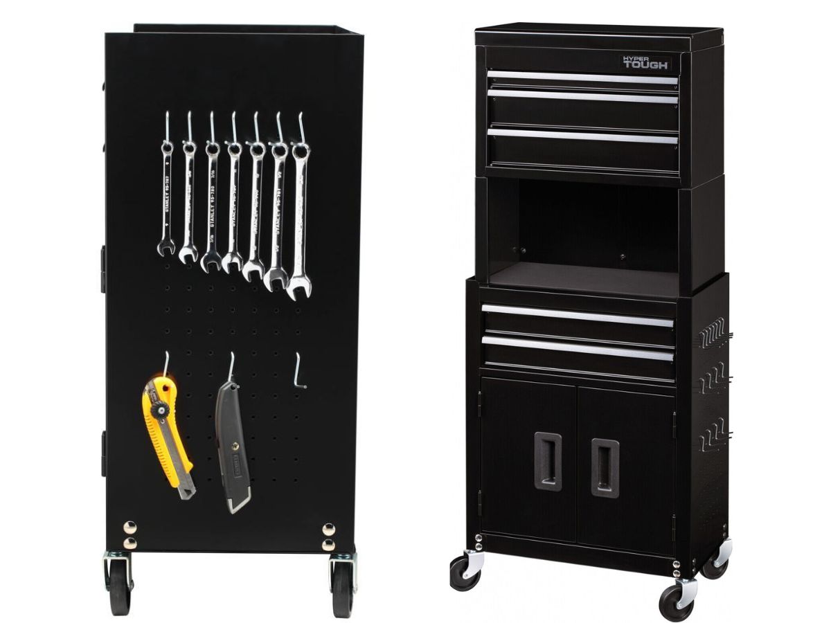 side view and front view of toolbox