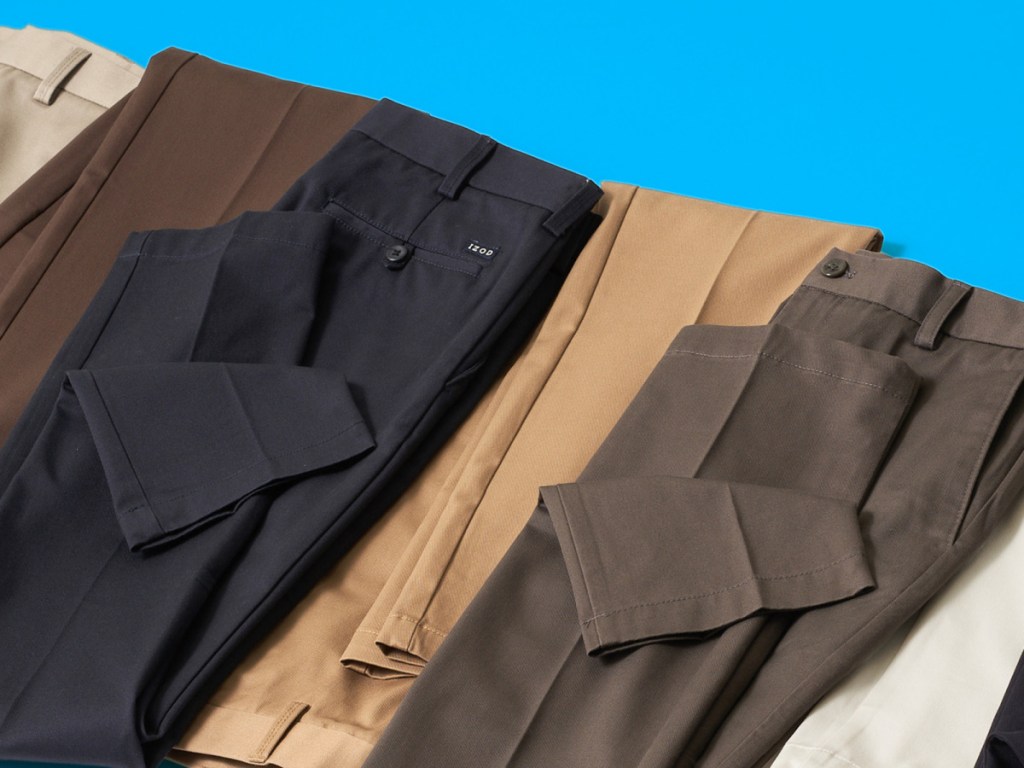 chino pants in different colors