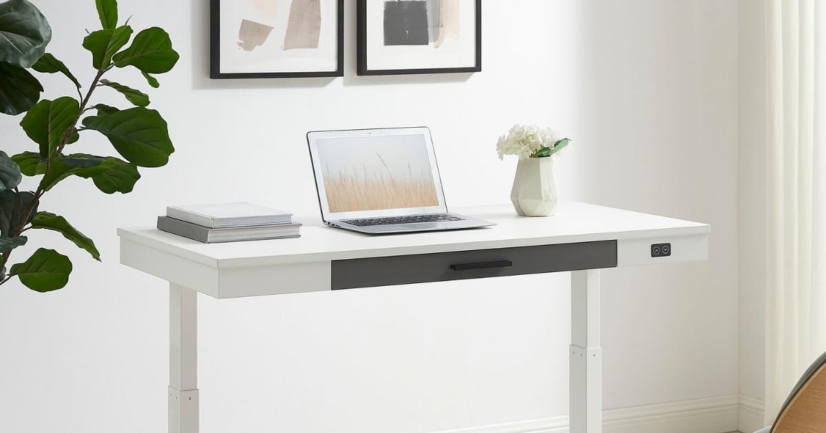 Insignia Adjustable 1-Drawer Standing Desk w/ Electric Controls