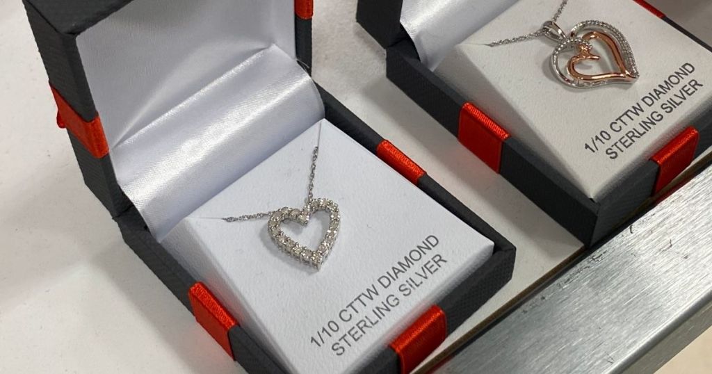 heart necklace in a box
