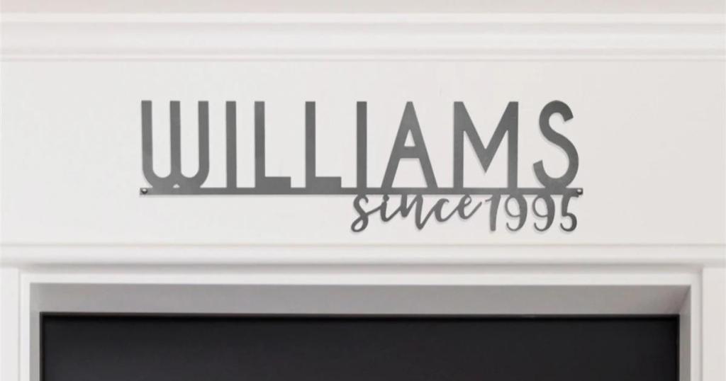 williams 1995 jane steel personalized family sign
