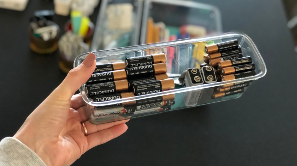 junk drawer organizer with batteries inside