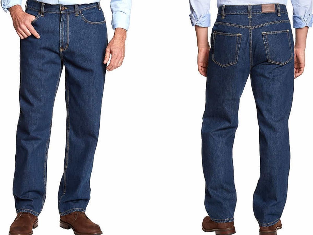 Kirkland Siganture Jeans Mens Relaxed Fit Straight Leg Dark Wash Blue NEW NT 
