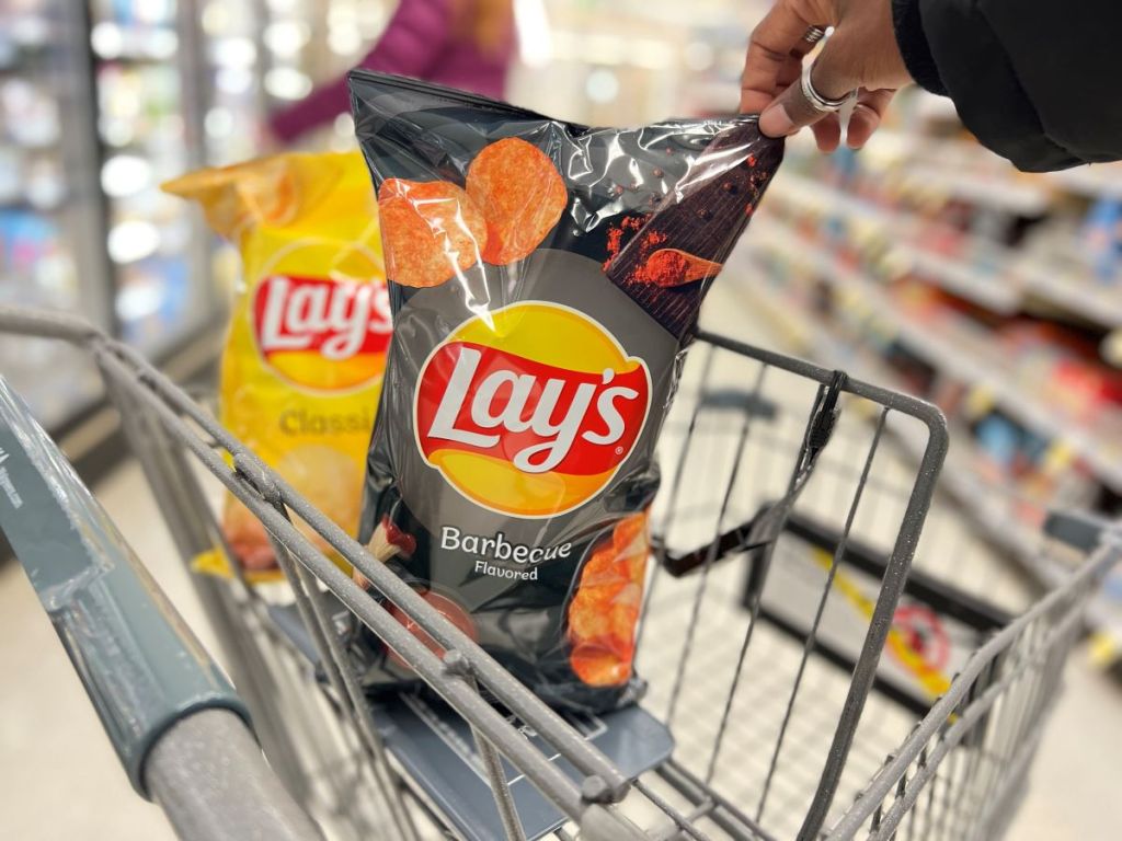 Lay's chips in a Walgreens cart