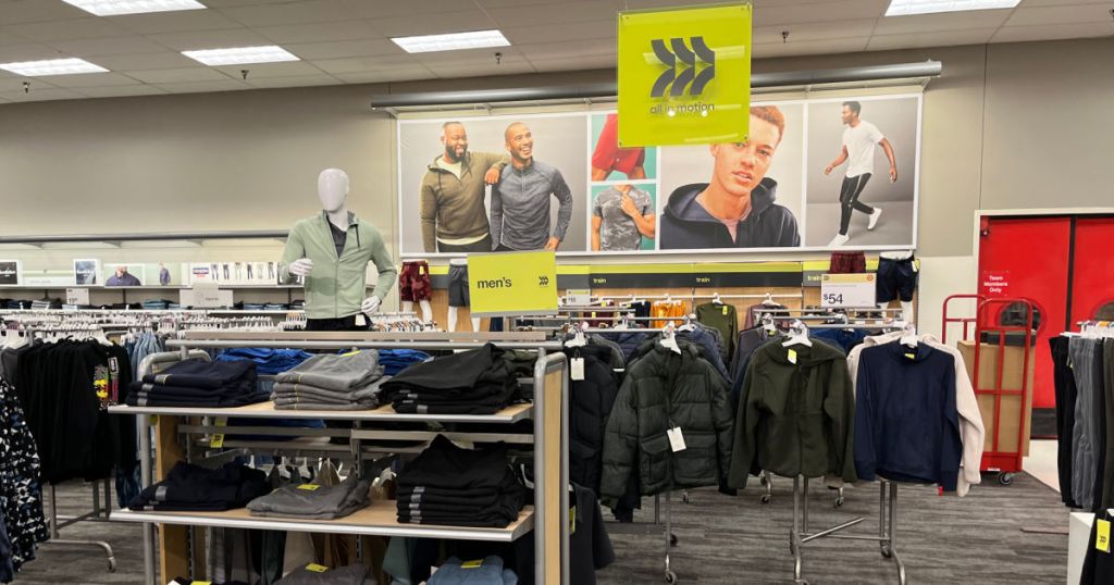 workout clothing section at store 