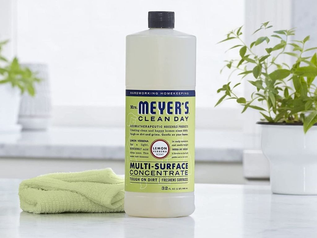 Mrs. Meyers Clean Day Multi-Surface concentrate cleaner on counter