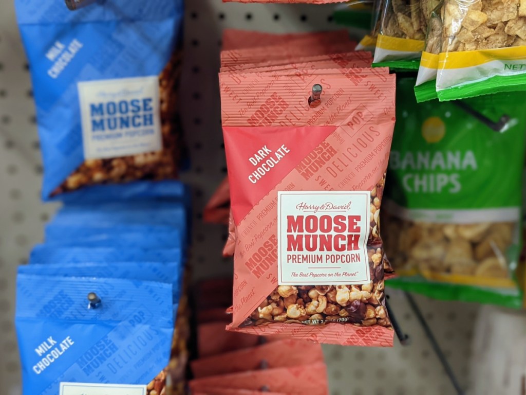 snack bags of popcorn in store