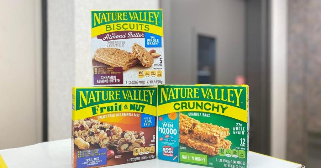 nature valley granola bars in boxes