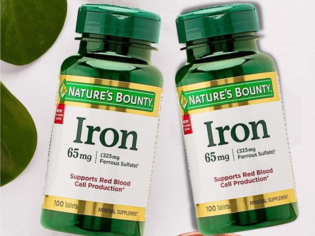 Natures Bounty Iron Supplements 65 mg 2 Bottles