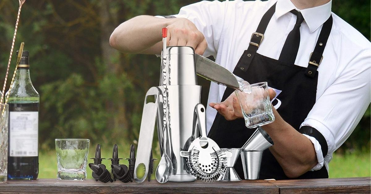 NutriChef Mixology Bartender Cocktail Shaker Set