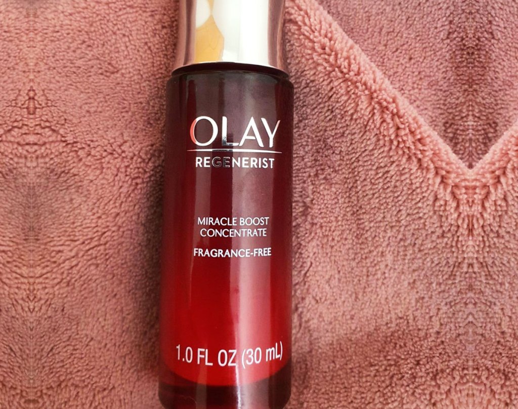 olay boost concentrate on towel