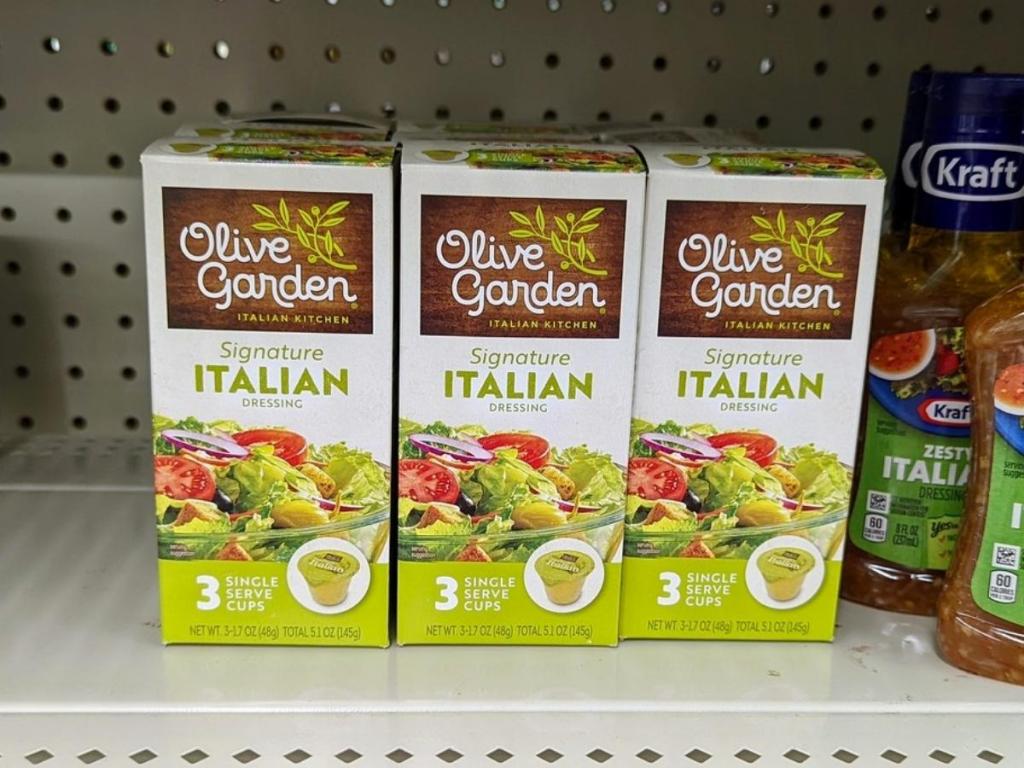 olive garden italian dressing single serve cups in store