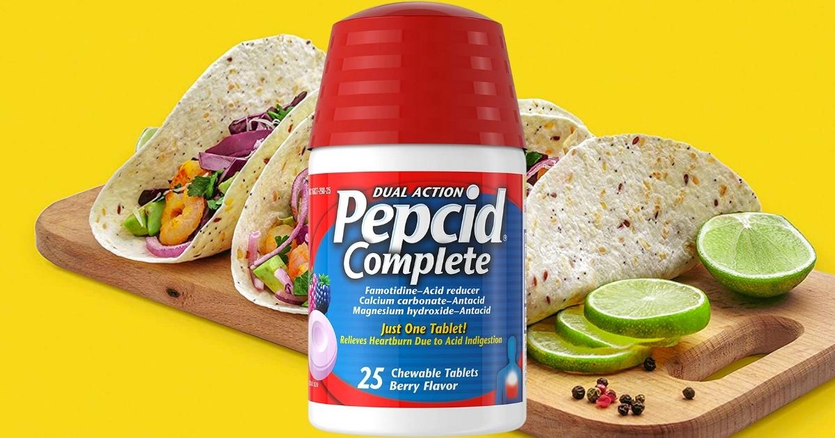 pepcid complete acid reducer and antacid chewable tablets with tacos