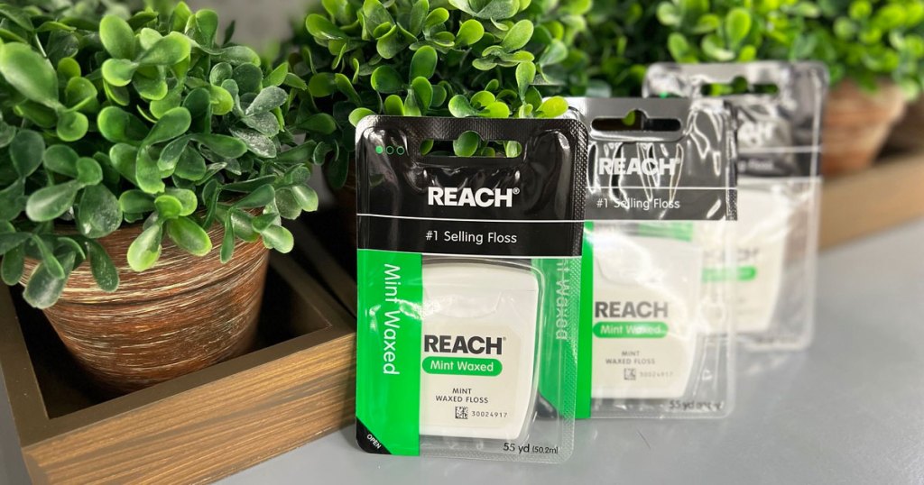 packs of floss near potted plants