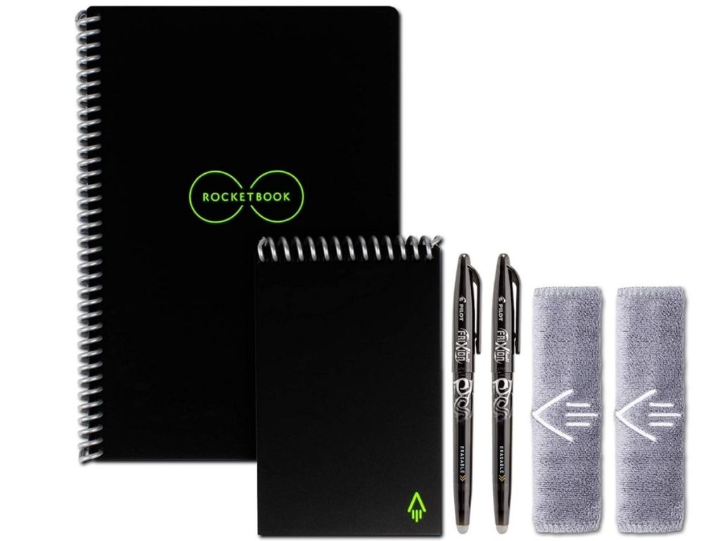 Rocketbook Core Smart Reusable Notebooks w/ 2 Pilot Frixion Pens and 2 microfiber cloths