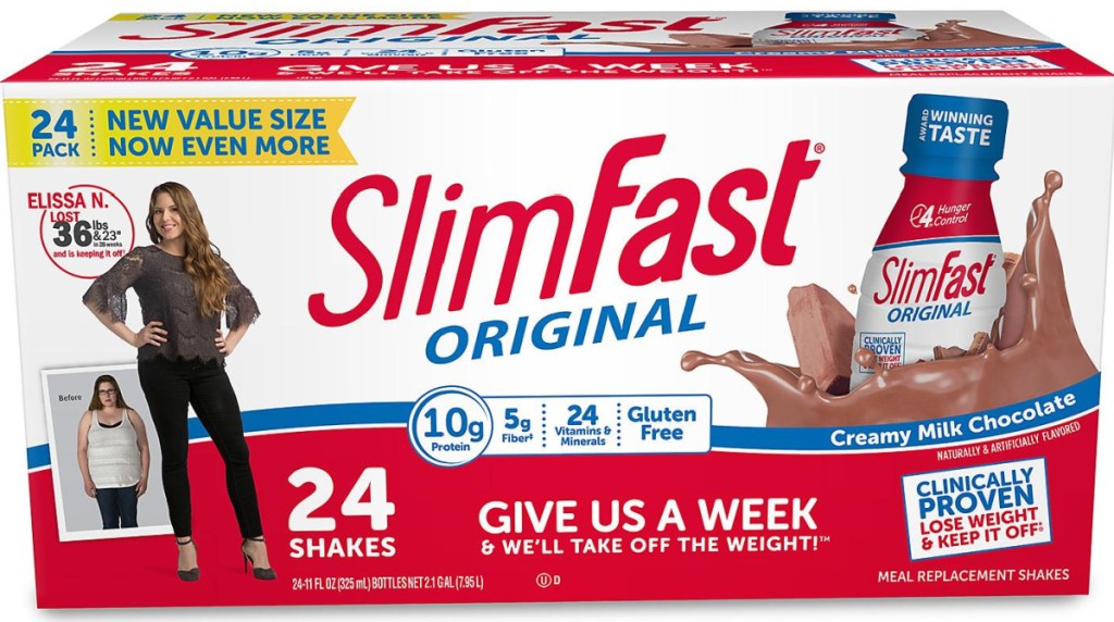 SlimFast 24-Pack Original Creamy Milk Chocolate Ready to Drink Meal Replacement Shakes