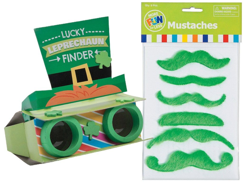 leprechaun finder binocular craft and pack of green mustaches