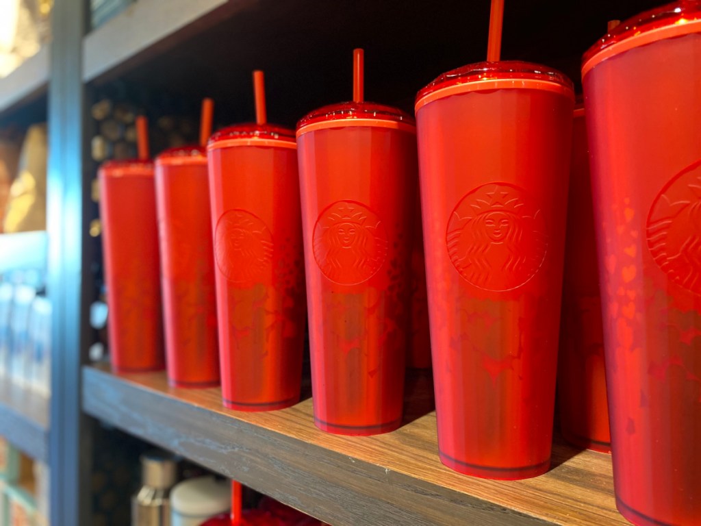 red tumblers in store