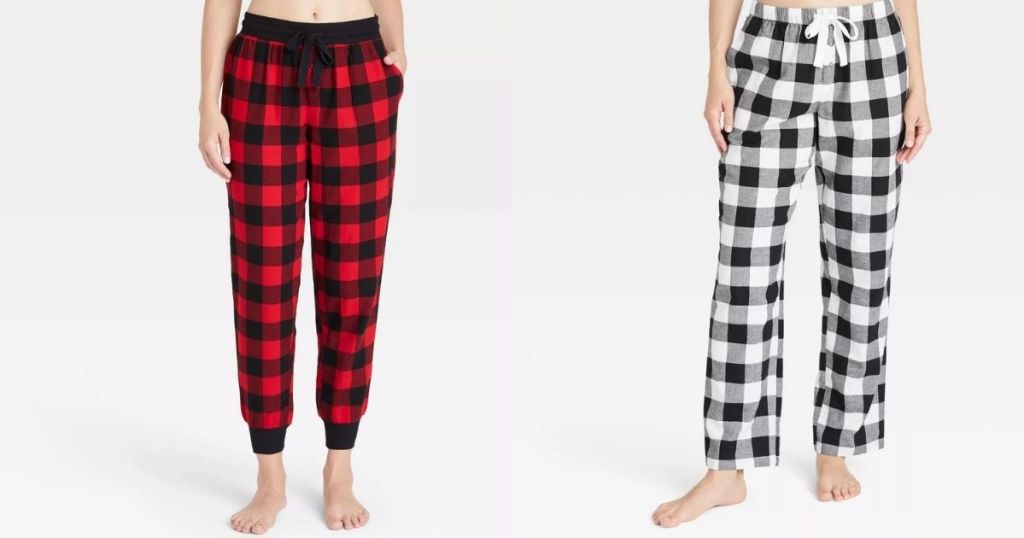 two women wearing pajama pants