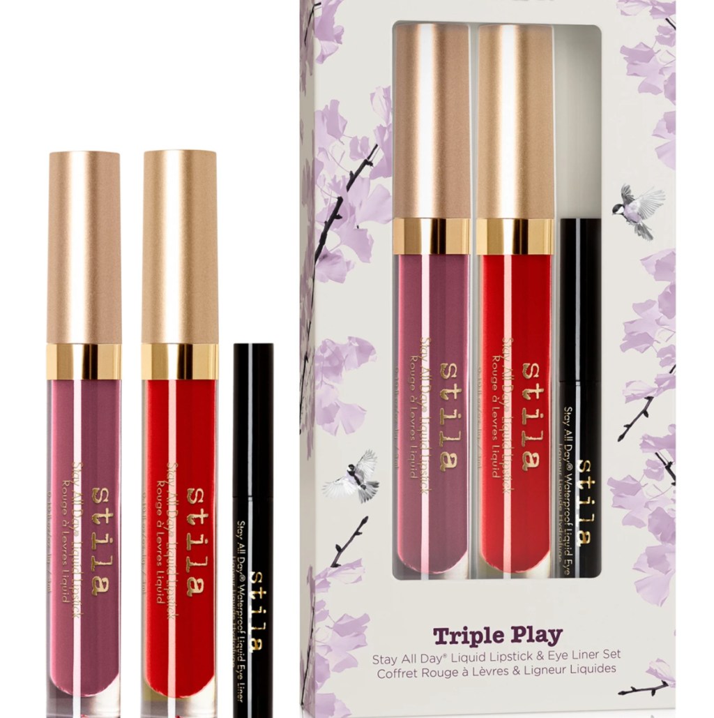 Stila Triple Play Stay All Day Liquid Lipstick & Eye Liner 3 Piece Set
