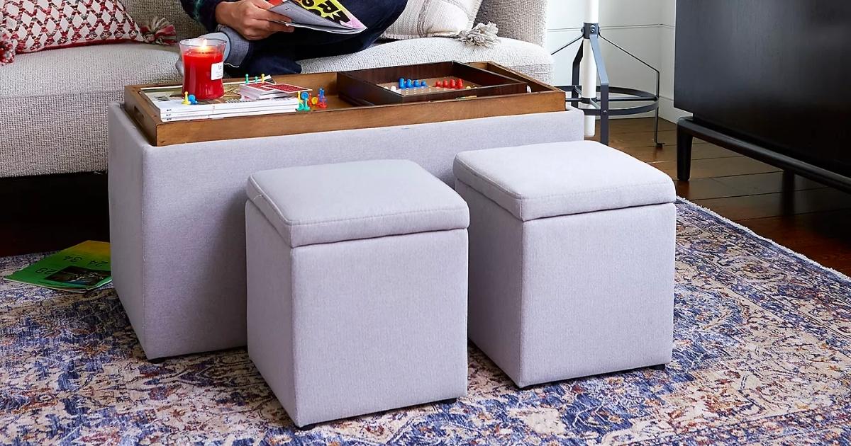 Storage Bench & Ottoman 3-Piece Set Only $80 Shipped At Bed Bath ...