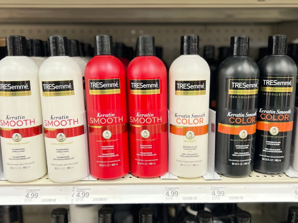 shampoo and conditioner on store shelf