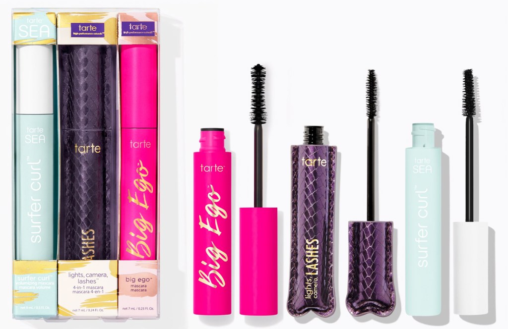three tubes of tarte mascara