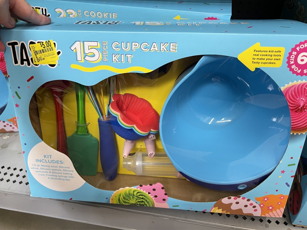kid-safe cupcake gadget set on store shelf