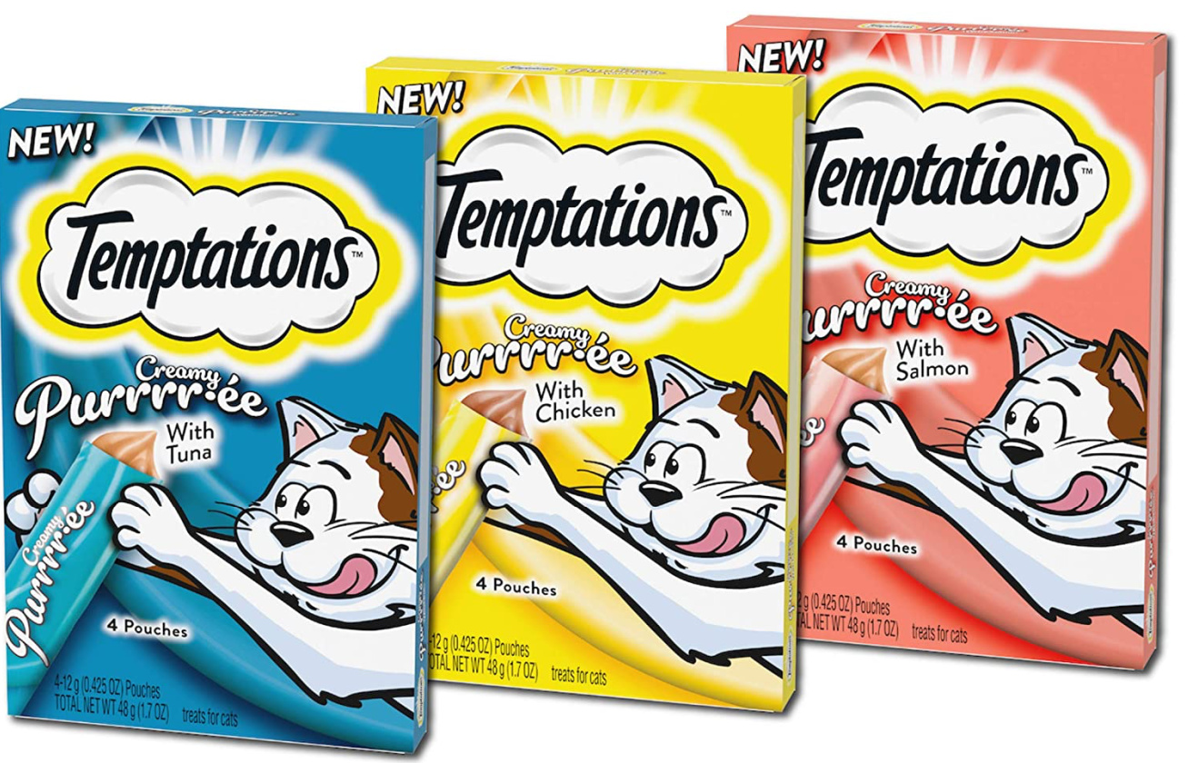 Temptations Creamy Purrrr-ee Lickable Purée Cat Treats, 44 Pouches