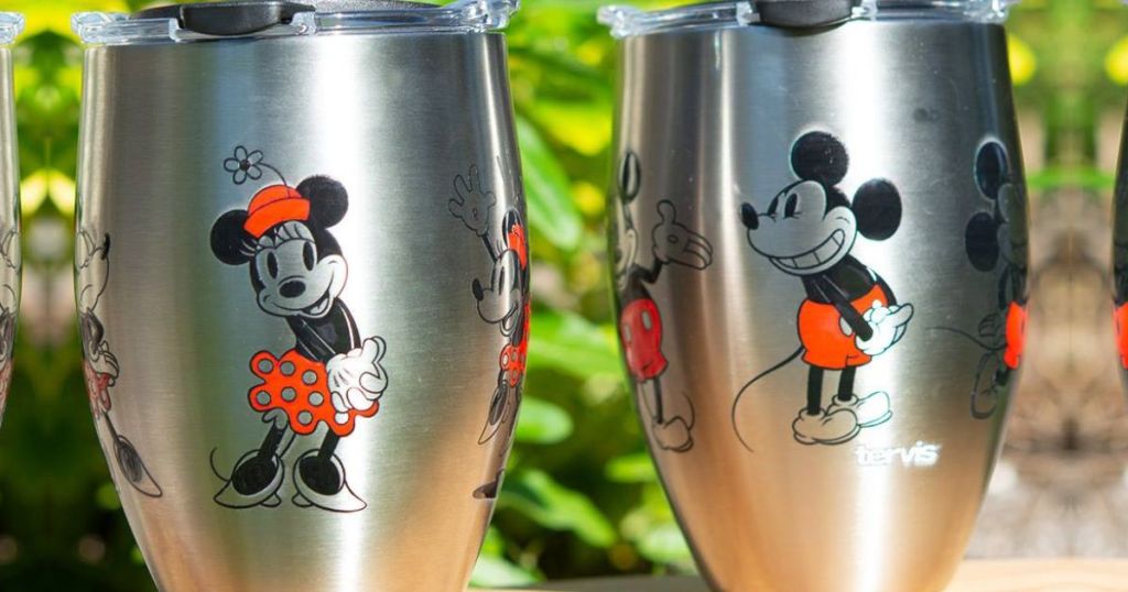 Two Tervis Disney Tumblers with mickey and minnie
