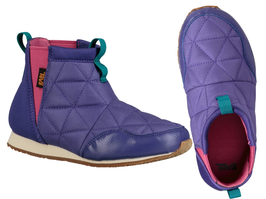 pair of purple boots shown from different angles