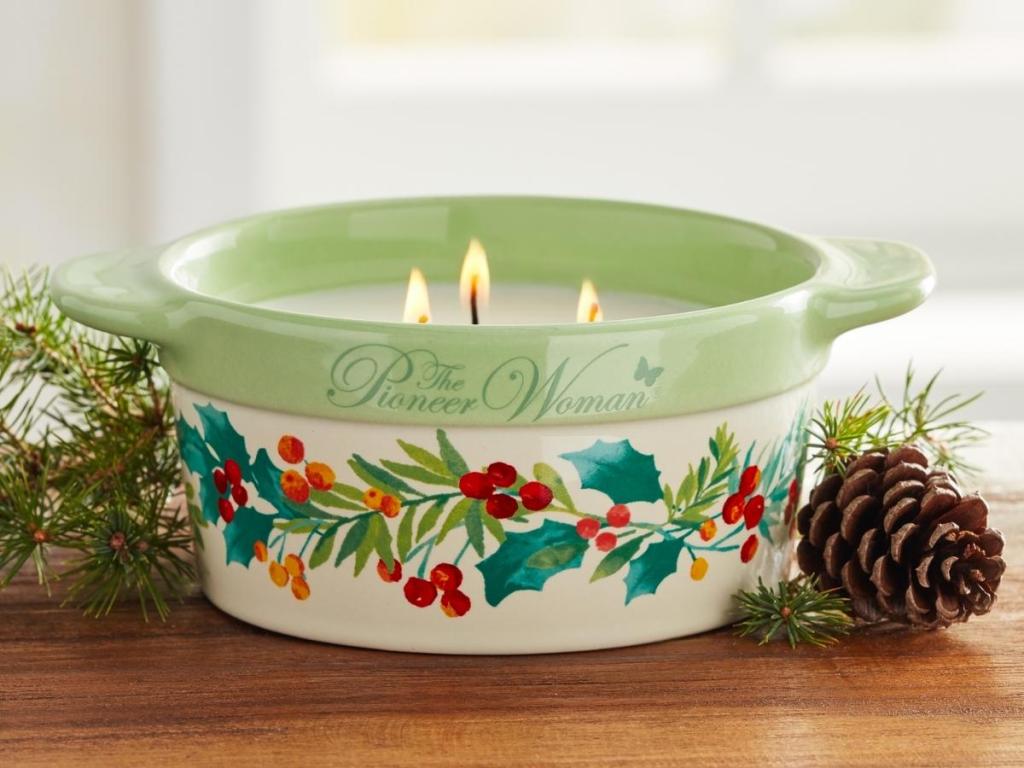 the pioneer woman cocotte fir tree candle