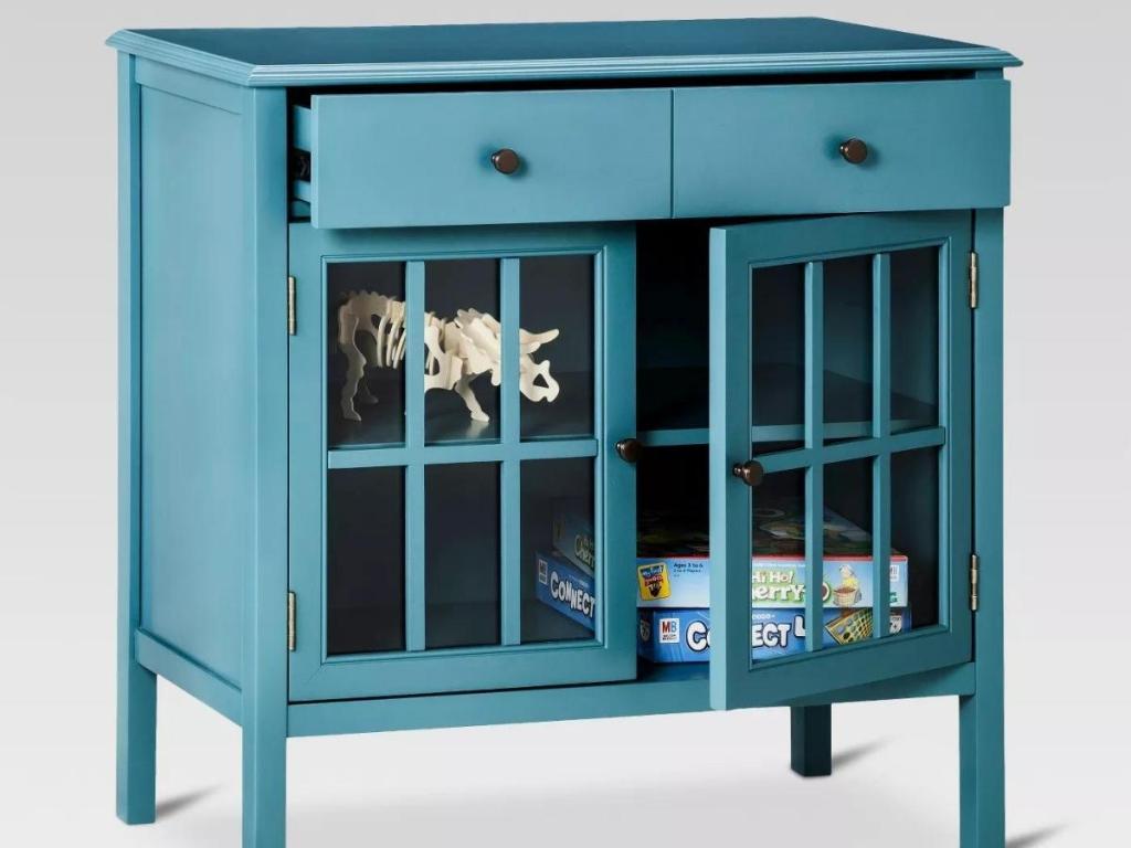 Threshold Windham 2 Door Cabinet with Drawers in Teal