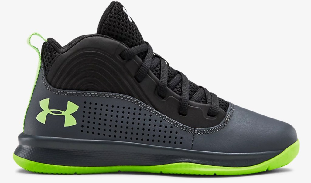 black and green under armour basketball shoe