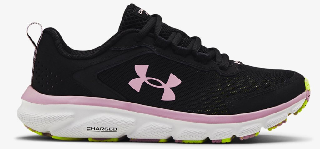black and pink under armour shoe