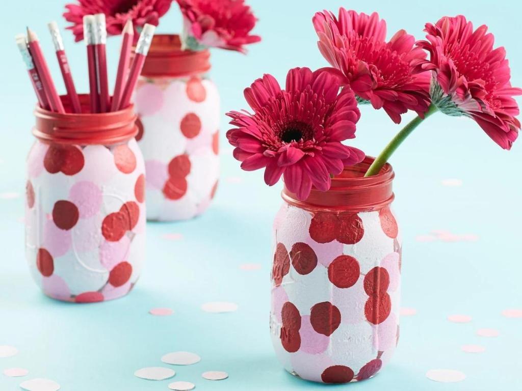 Valentine's Day Mason Jar Vase