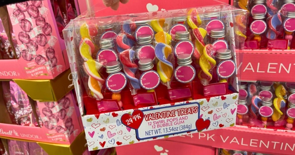 Valentine's Swirl Pops & Gumball Treats 24-Packs