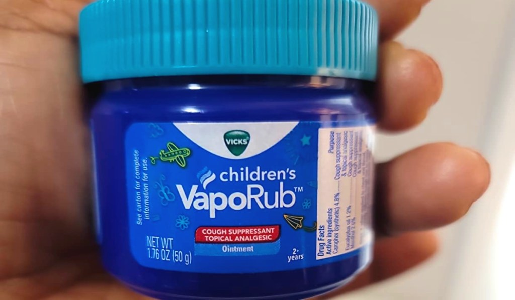 Children's Vick's Vaporub Cough Suppressant Topical Analgesic Cream