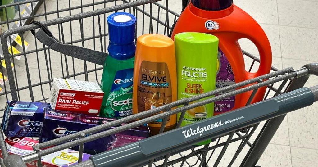 walgreens household, beauty and personal essentials in cart
