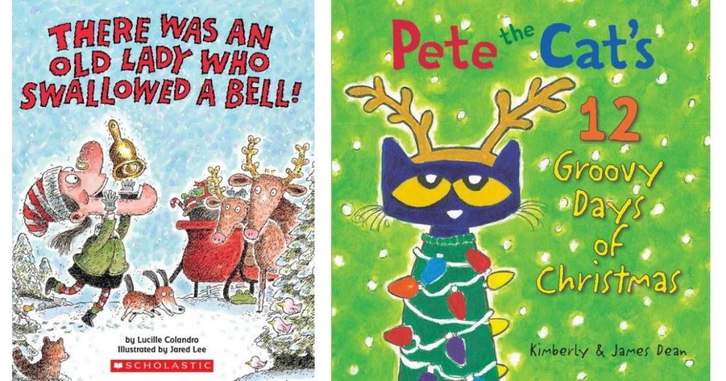 there was an old lady who swallowed a bell and pete the cat christmas books