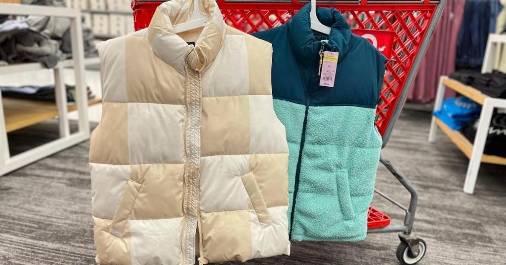women's wild fable puffer vests in store