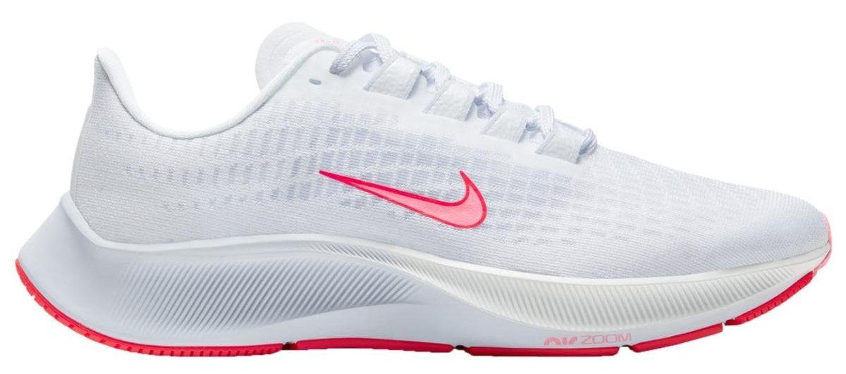 women's nike air zoom pegasus 37 shoes in white with pink