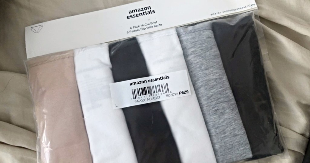 6-pack of Amazon Essentials panties