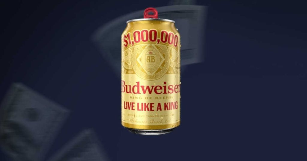 golden can of Budweiser