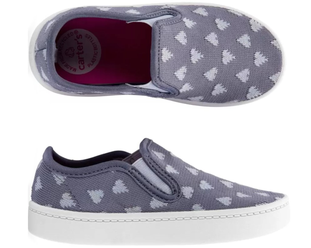 slip on shoes with hearts on them