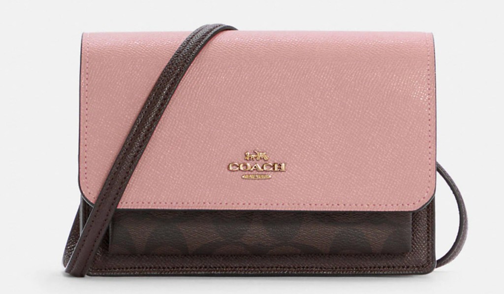 pink and brown coach purse